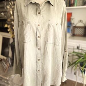 Sanctuary Light Green Button Down Shirt with Long Sleeves